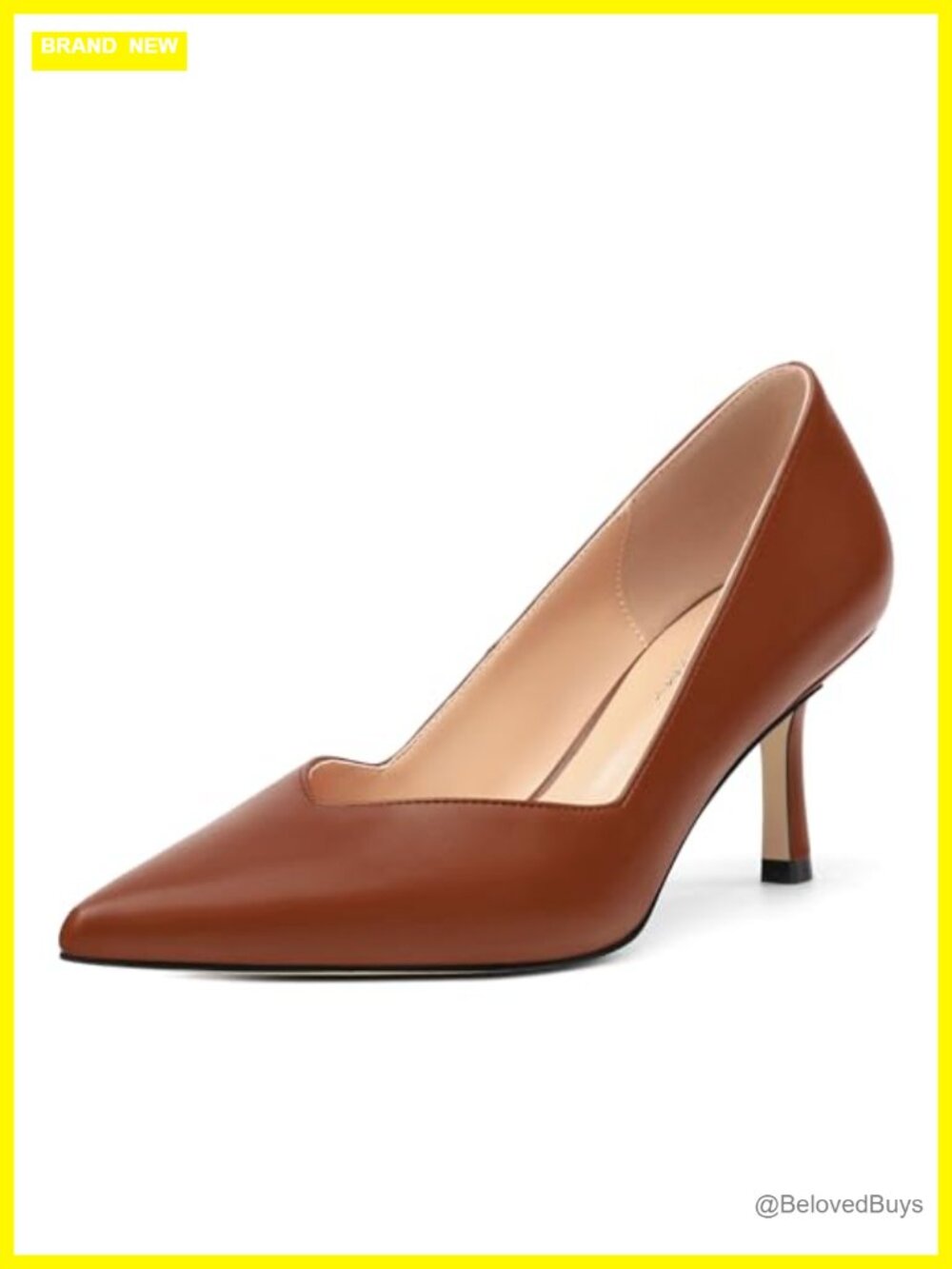 Faux Leather Pointed Toe Kitten Heel Slip On Pumps